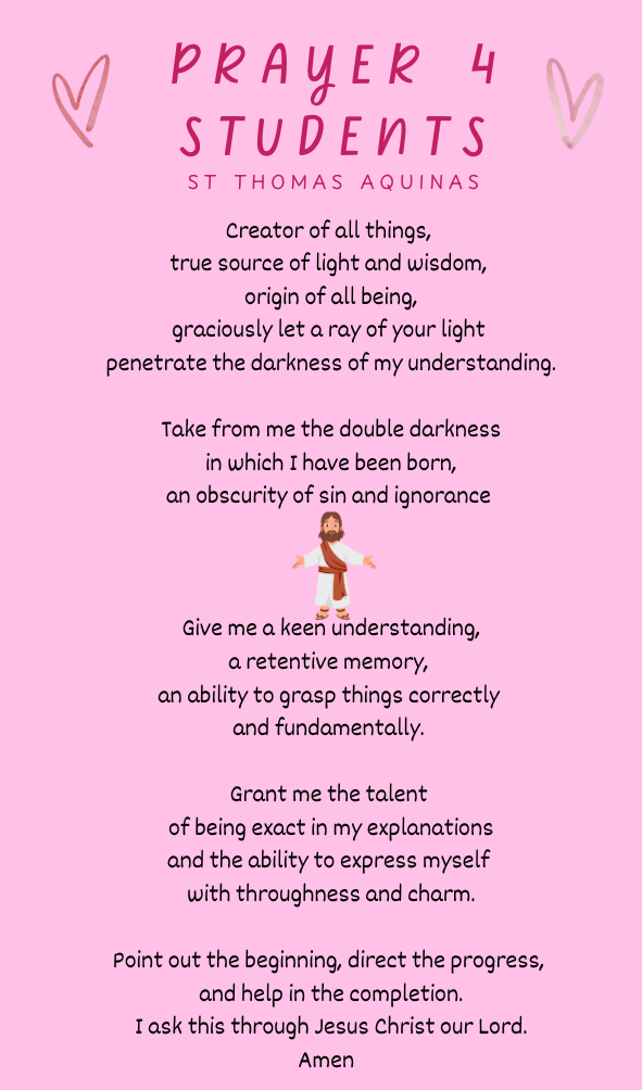 Astudnet prayer card